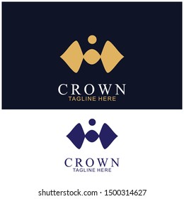 Modern Crown Logo Template. Crown icon Luxury Design Vector