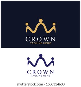 Modern Crown Logo Template. Crown icon Luxury Design Vector