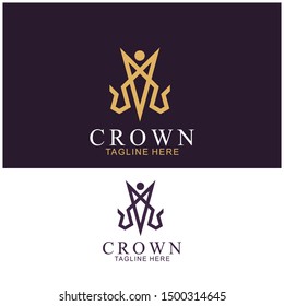 Plantilla moderna de logotipo de la Corona. Icono de la corona Vector de diseño de lujo