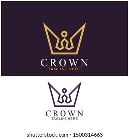 Modern Crown Logo Template. Crown icon Luxury Design Vector