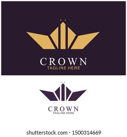 Modern Crown Logo Template. Crown icon Luxury Design Vector