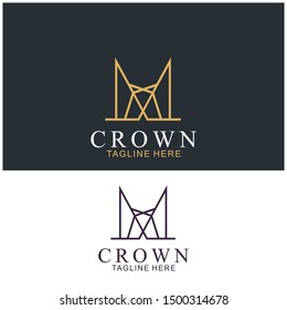 Modern Crown Logo Template. Crown icon Luxury Design Vector