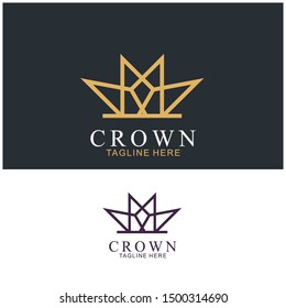 Modern Crown Logo Template. Crown icon Luxury Design Vector