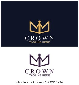 Modern Crown Logo Template. Crown icon Luxury Design Vector
