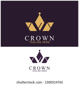 Modern Crown Logo Template. Crown icon Luxury Design Vector