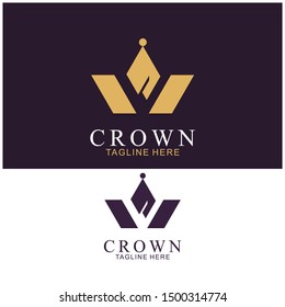 Modern Crown Logo Template. Crown icon Luxury Design Vector