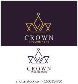 Modern Crown Logo Template. Crown icon Luxury Design Vector