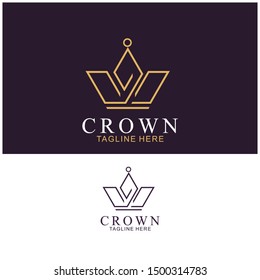 Modern Crown Logo Template. Crown Icon Luxury Design Vector