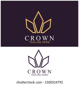 Modern Crown Logo Template. Crown icon Luxury Design Vector