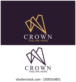 Modern Crown Logo Template. Crown icon Luxury Design Vector