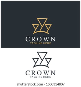 Modern Crown Logo Template. Crown icon Luxury Design Vector