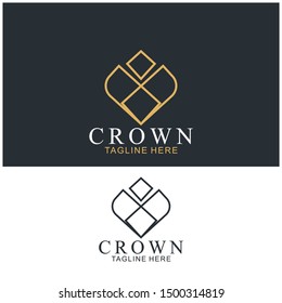 Modern Crown Logo Template. Crown icon Luxury Design Vector