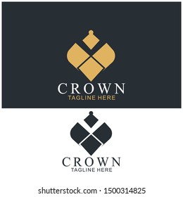 Modern Crown Logo Template. Crown icon Luxury Design Vector