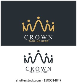 Modern Crown Logo Template. Crown icon Luxury Design Vector