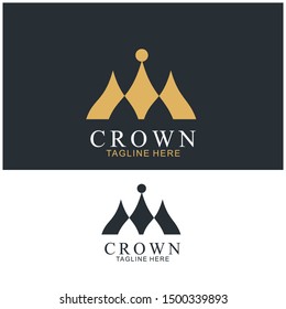 Modern Crown Logo Template. Crown icon Luxury Design Vector