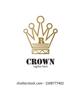 Modern Crown Logo Template. Crown icon Luxury Design Vector
