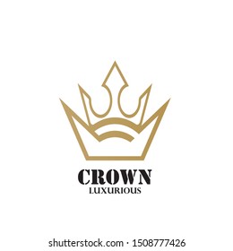 Modern Crown Logo Template. Crown icon Luxury Design Vector
