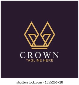 Modern Crown Logo Template. Crown icon Luxury Design Vector