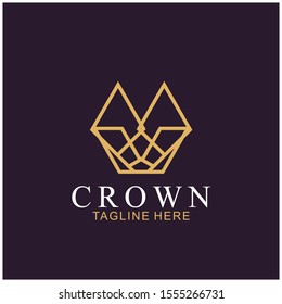 Modern Crown Logo Template. Crown icon Luxury Design Vector