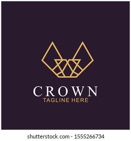 Modern Crown Logo Template. Crown icon Luxury Design Vector