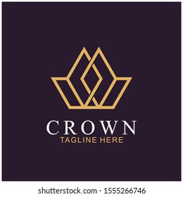 Modern Crown Logo Template. Crown icon Luxury Design Vector