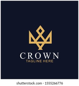 Modern Crown Logo Template. Crown icon Luxury Design Vector