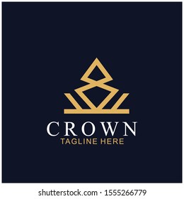 Modern Crown Logo Template. Crown icon Luxury Design Vector