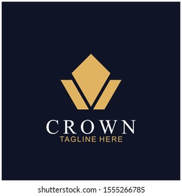 Modern Crown Logo Template. Crown icon Luxury Design Vector