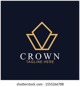 Modern Crown Logo Template. Crown icon Luxury Design Vector