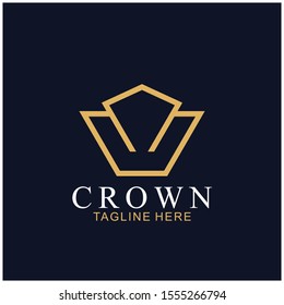 Modern Crown Logo Template. Crown icon Luxury Design Vector