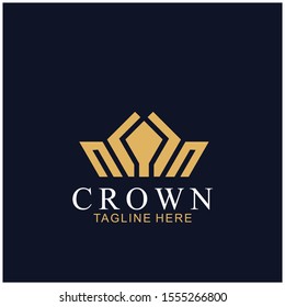 Modern Crown Logo Template. Crown icon Luxury Design Vector