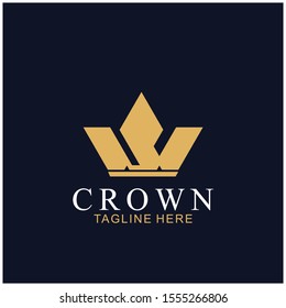 Modern Crown Logo Template. Crown icon Luxury Design Vector