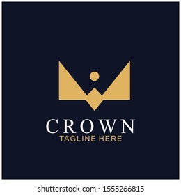 Modern Crown Logo Template. Crown icon Luxury Design Vector