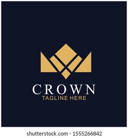 Modern Crown Logo Template. Crown icon Luxury Design Vector