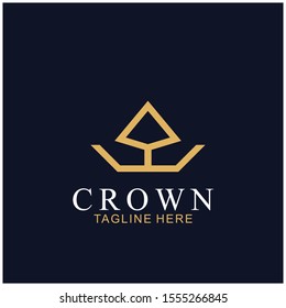 Modern Crown Logo Template. Crown icon Luxury Design Vector