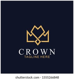 Modern Crown Logo Template. Crown icon Luxury Design Vector
