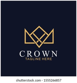 Modern Crown Logo Template. Crown icon Luxury Design Vector