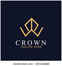 Modern Crown Logo Template. Crown icon Luxury Design Vector