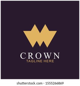 Modern Crown Logo Template. Crown icon Luxury Design Vector