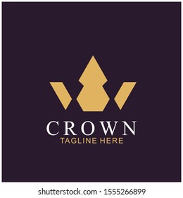 Modern Crown Logo Template. Crown icon Luxury Design Vector