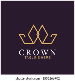Modern Crown Logo Template. Crown icon Luxury Design Vector