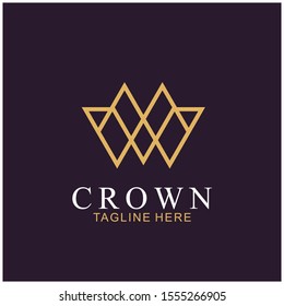 Modern Crown Logo Template. Crown icon Luxury Design Vector