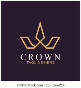 Modern Crown Logo Template. Crown icon Luxury Design Vector