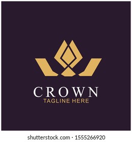 Modern Crown Logo Template. Crown icon Luxury Design Vector