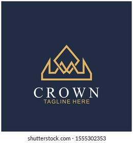 Modern Crown Logo Template. Crown icon Luxury Design Vector