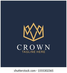 Modern Crown Logo Template. Crown icon Luxury Design Vector