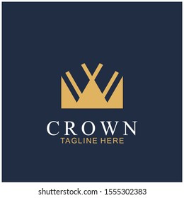 Modern Crown Logo Template. Crown icon Luxury Design Vector
