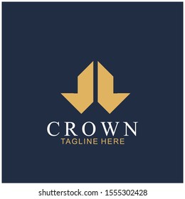 Modern Crown Logo Template. Crown icon Luxury Design Vector