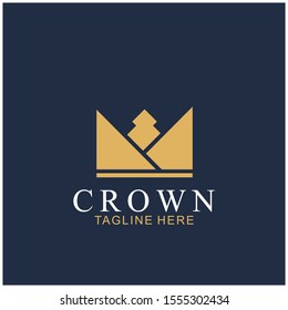 Modern Crown Logo Template. Crown icon Luxury Design Vector