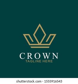 Modern Crown Logo Template. Crown icon Luxury Design Vector